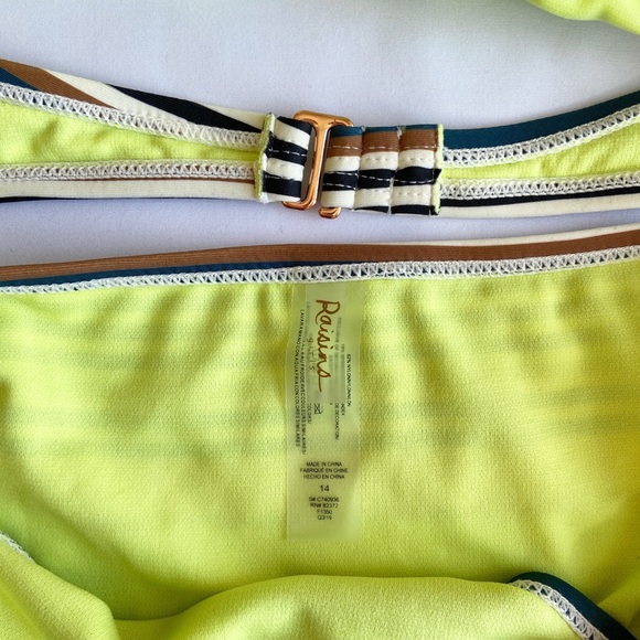 Raisens Girls two piece navy striped bikini size 14 - Picture 2 of 4